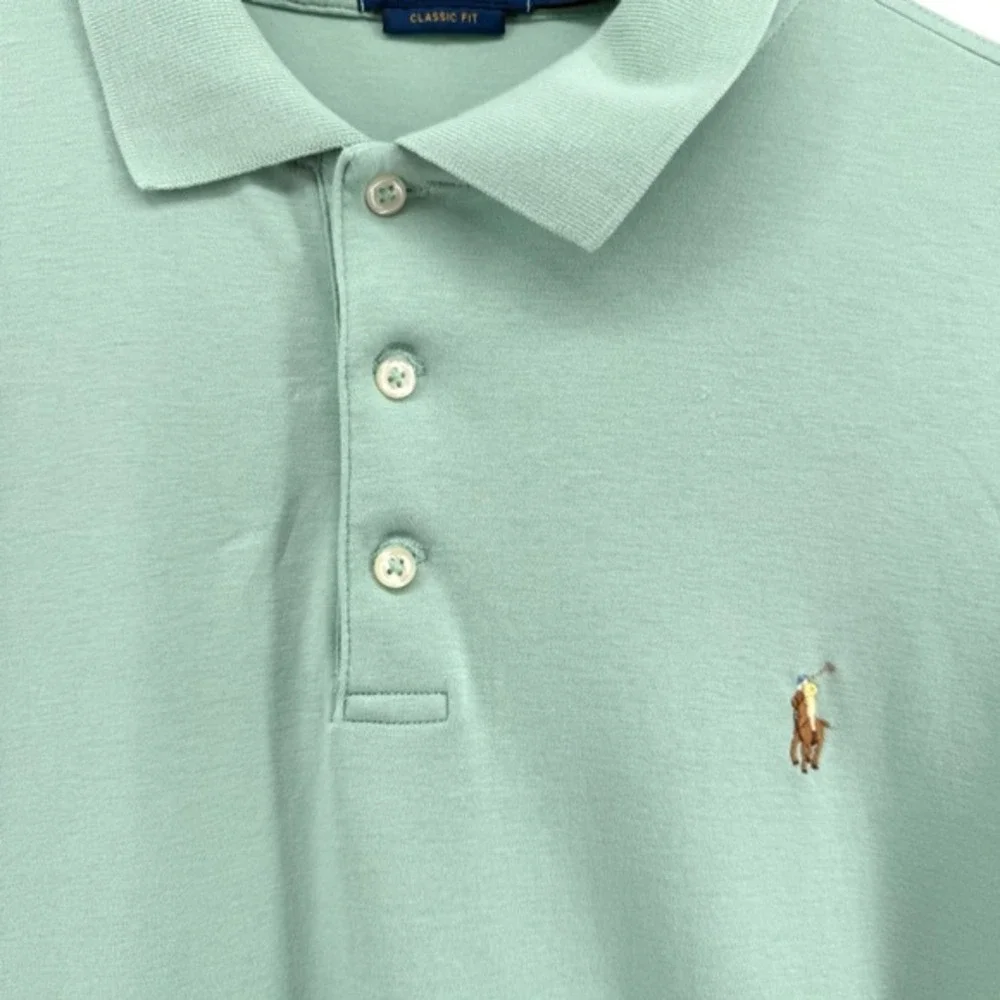 Polo Ralph Lauren Polo‎ Shirt Mens XXL Pre-Owned Jersey Green Classic Fit Cotton